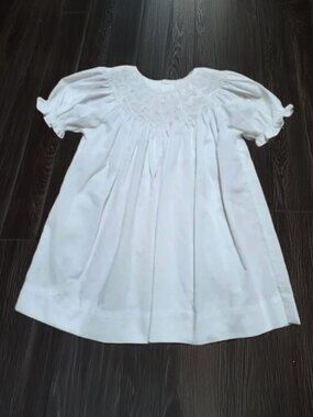Petit Ami Bishop Smocked White Dress Size 9m